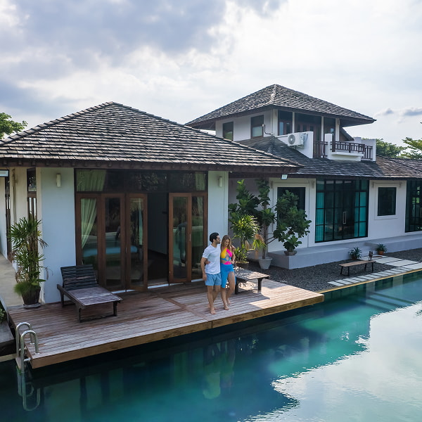 Caucasian Young Couple Spending Free Time example of the housing experience in phuket