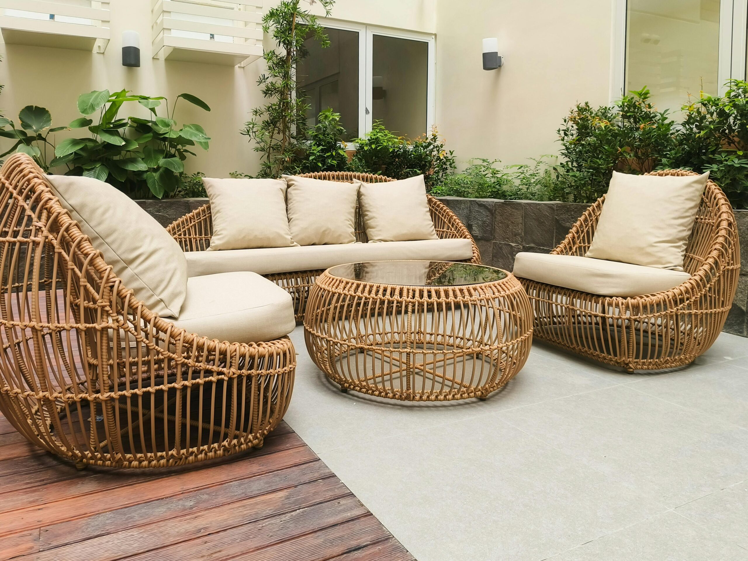 A selection of outdoor garden furniture suited to tropical living in Phuket